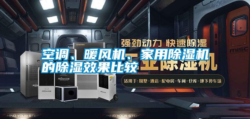 空調、暖風機、家用除濕機的除濕效果比較