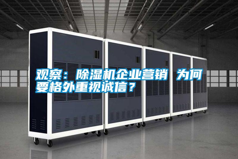 觀察:除濕機(jī)企業(yè)營(yíng)銷 為何要格外重視誠(chéng)信?