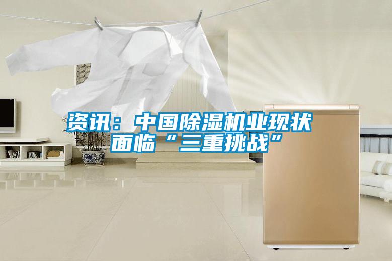 資訊：中國(guó)除濕機(jī)業(yè)現(xiàn)狀 面臨“三重挑戰(zhàn)”
