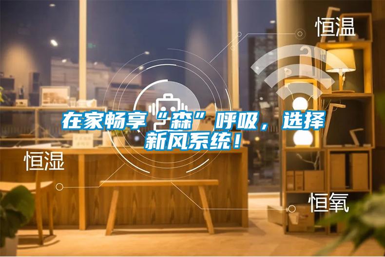 在家暢享“森”呼吸,選擇新風系統!